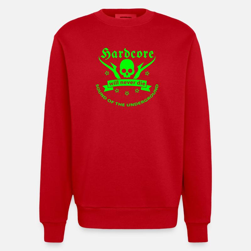 techno - Heavyweight Oversized Organic Crew Neck Made in EU - Rot