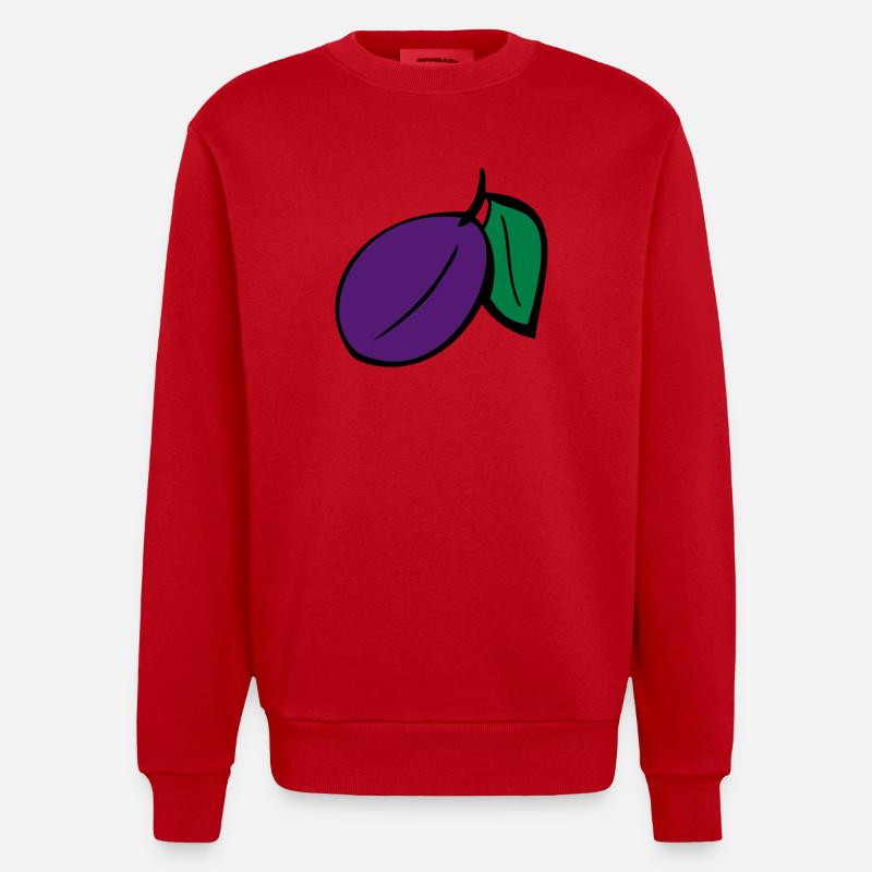 Pflaume - Heavyweight Oversized Organic Crew Neck Made in EU - Rot