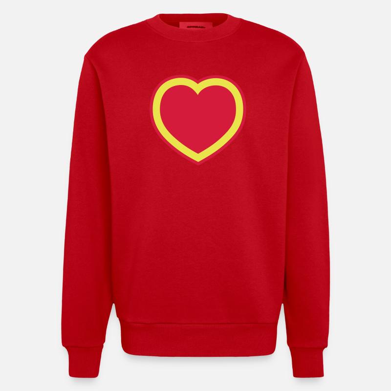 schatzi herz herzilein - Heavyweight Oversized Organic Crew Neck Made in EU - Rot