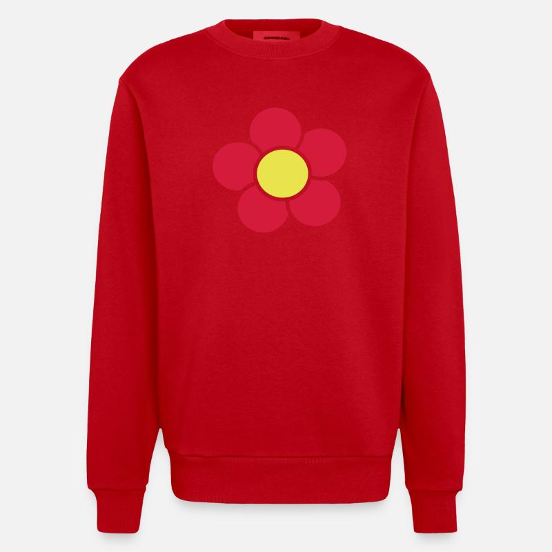 Fleur - Sweat bio épais oversize fabriqué en UE - rouge