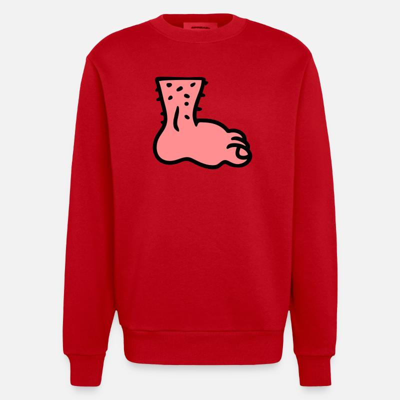 Fuß - Heavyweight Oversized Organic Crew Neck Made in EU - Rot