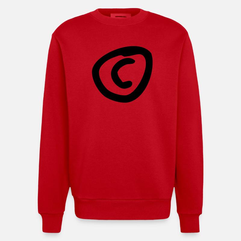 copyright c - Heavyweight Oversized Organic Crew Neck Made in EU - Rot