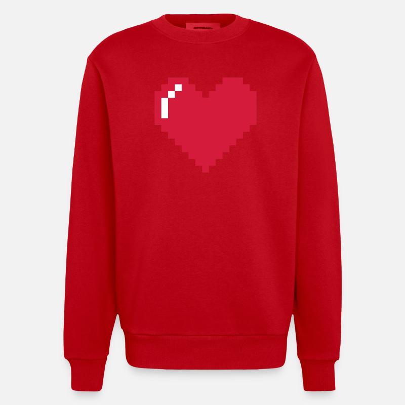 Amour de pixel - Sweat bio épais oversize fabriqué en UE - rouge