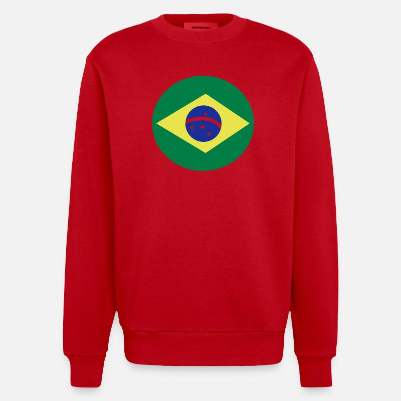 brasilien - Heavyweight Oversized Organic Crew Neck Made in EU - Rot