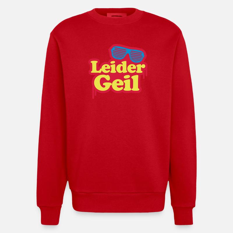 Leider Geil - Mallorca - Heavyweight Oversized Organic Crew Neck Made in EU - Rot