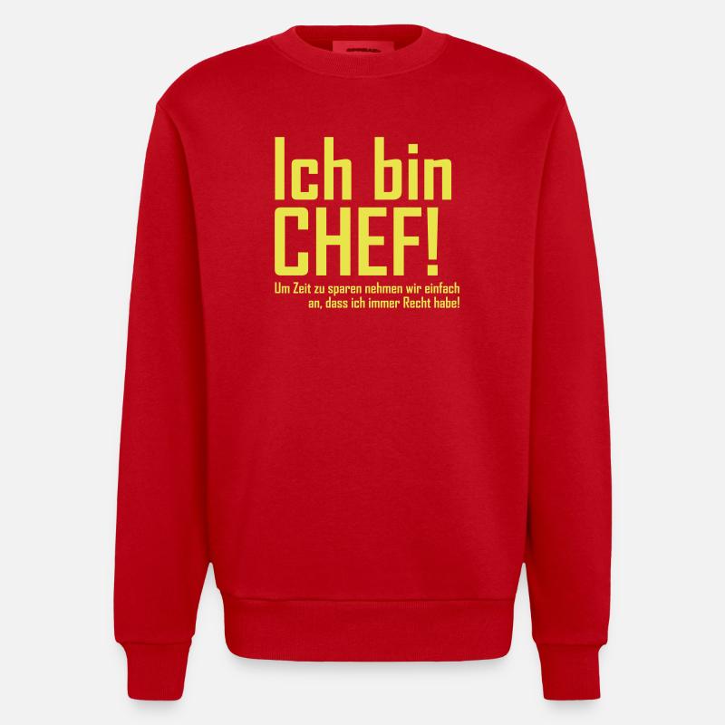 ich bin chef - Heavyweight Oversized Organic Crew Neck Made in EU - Rot