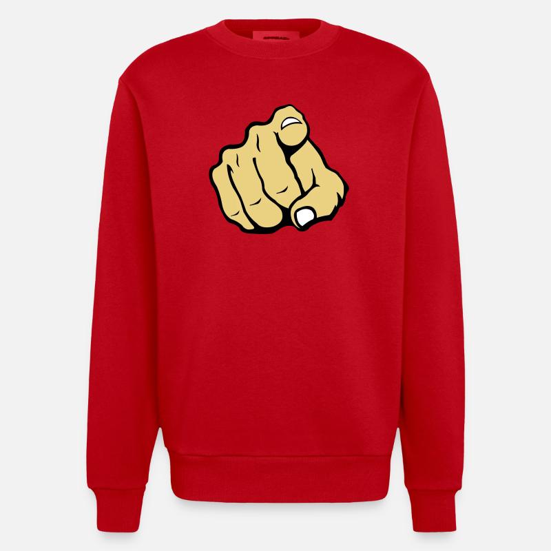 hand_you_2 - Sweat bio épais oversize fabriqué en UE - rouge