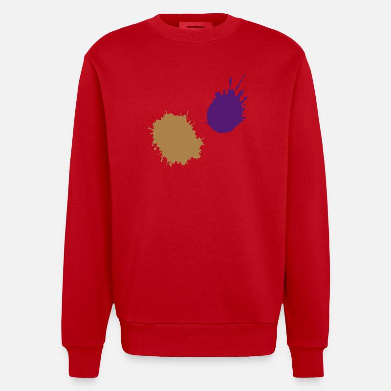 splatter farbklecks - Heavyweight Oversized Organic Crew Neck Made in EU - Rot