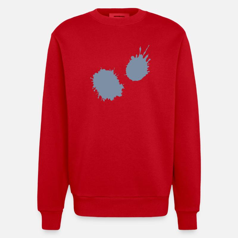 splatter farbklecks - Heavyweight Oversized Organic Crew Neck Made in EU - Rot