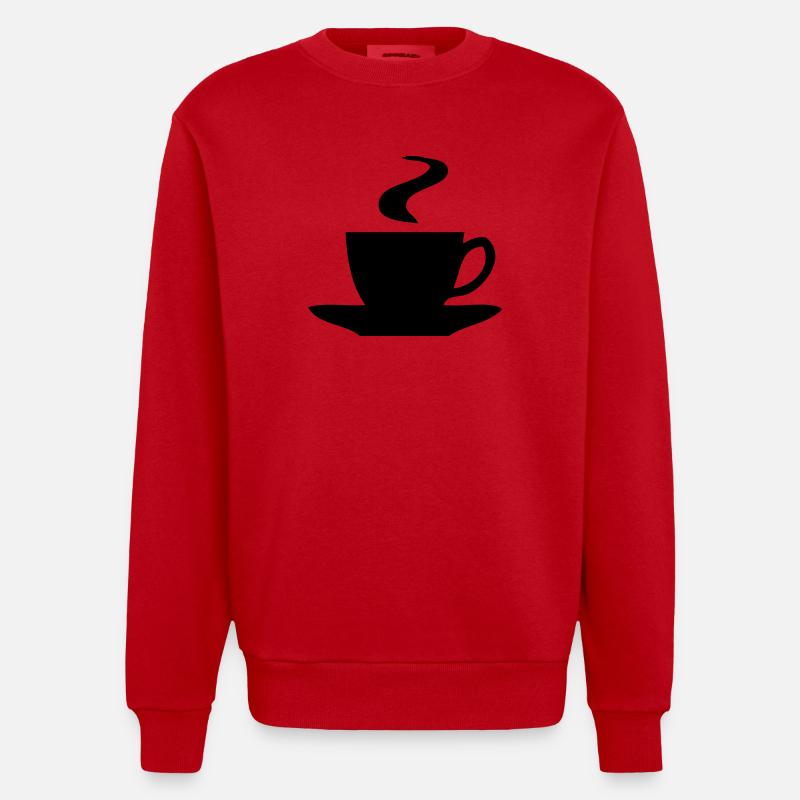 Kaffee - Tee - Heavyweight Oversized Organic Crew Neck Made in EU - Rot