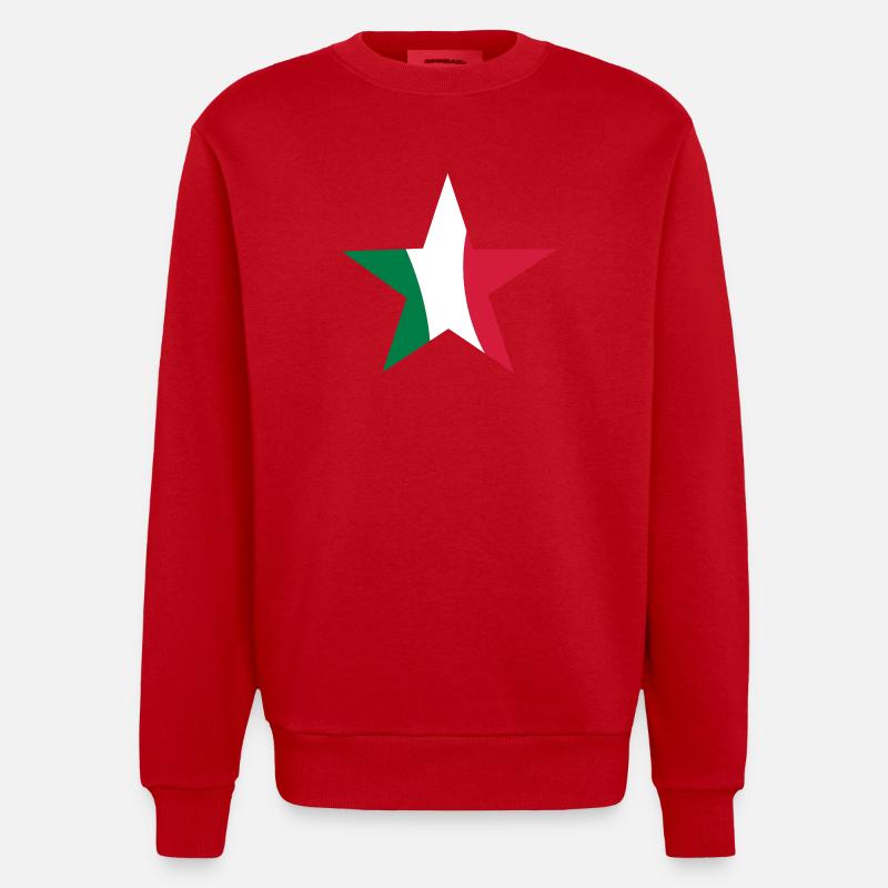 etoile italien - Sweat bio épais oversize fabriqué en UE - rouge