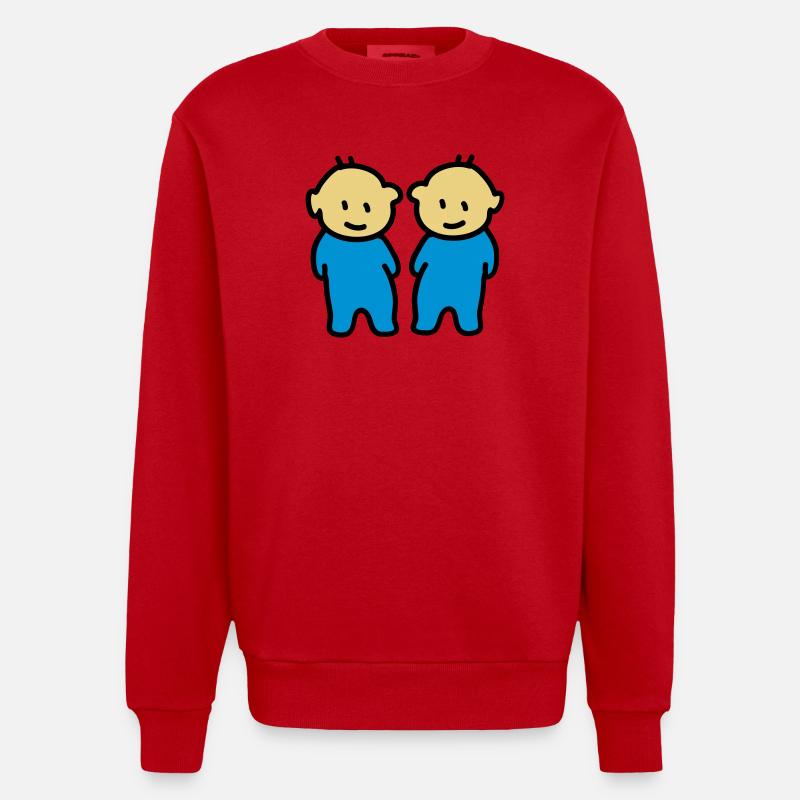 Zwillinge - Twins - Heavyweight Oversized Organic Crew Neck Made in EU - Rot