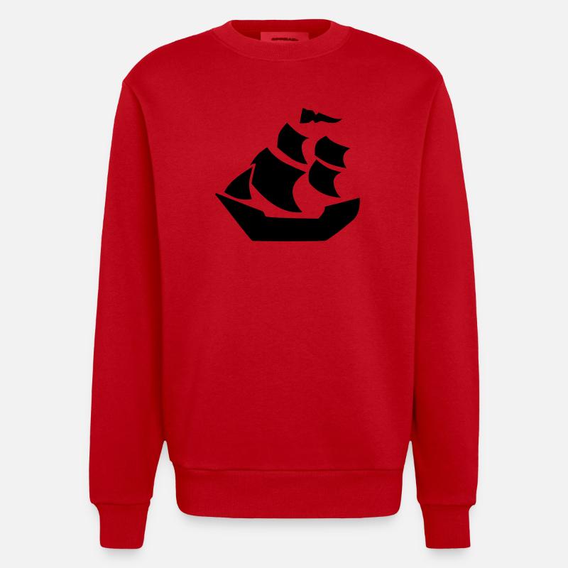 Schiff - Heavyweight Oversized Organic Crew Neck Made in EU - Rot