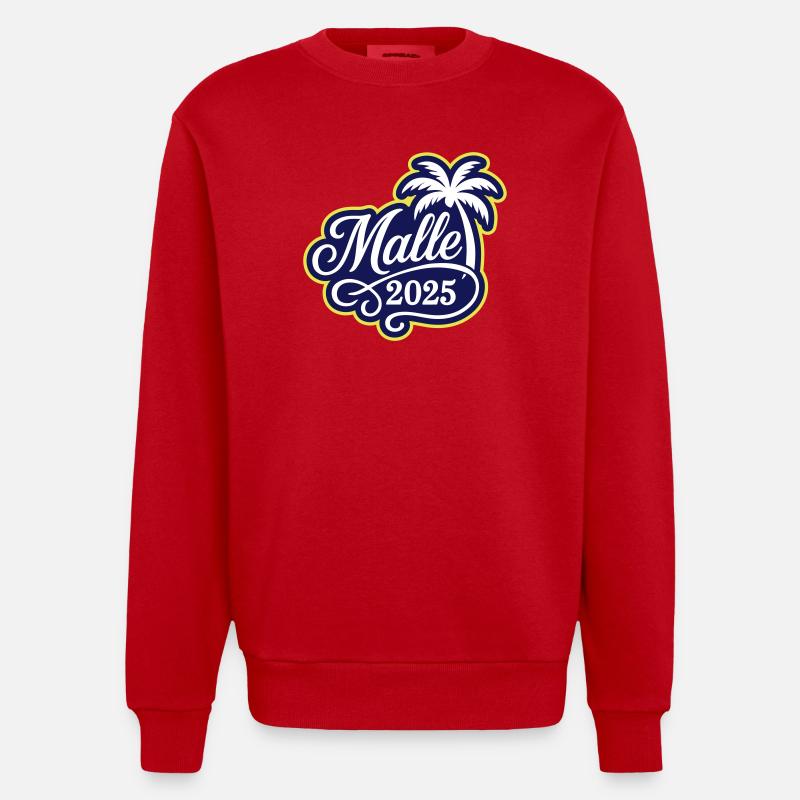 Malle 2025 Palmier - Sweat bio épais oversize fabriqué en UE - rouge