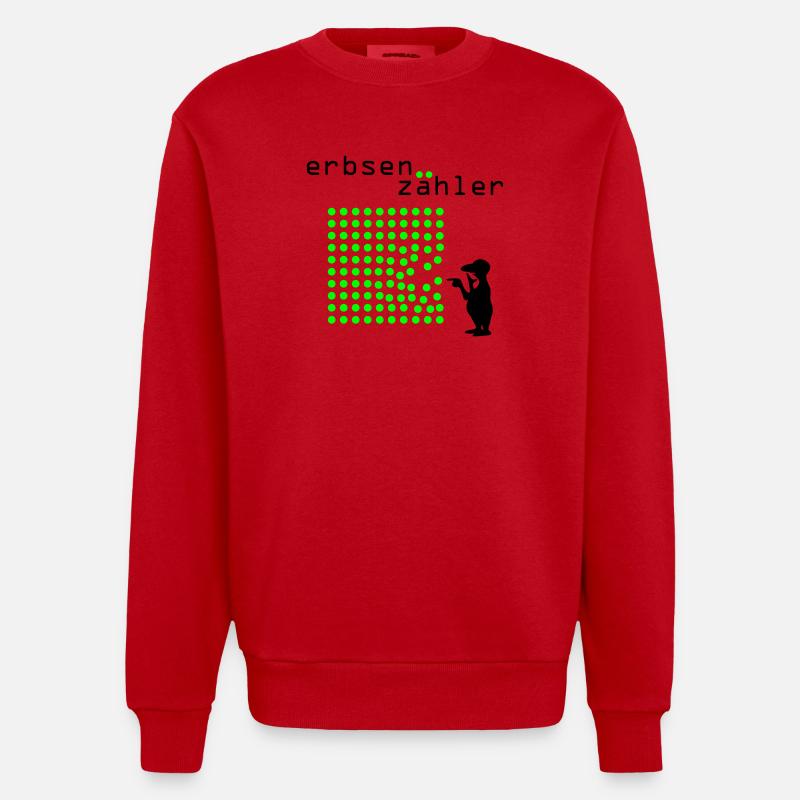 Erbsenzähler - Heavyweight Oversized Organic Crew Neck Made in EU - Rot