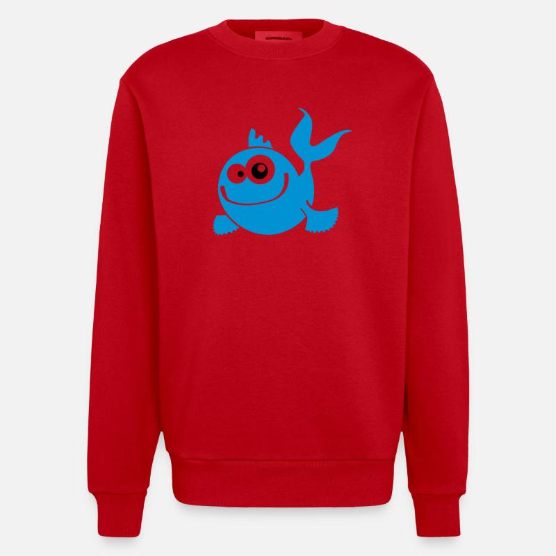 fish - Sweat bio épais oversize fabriqué en UE - rouge