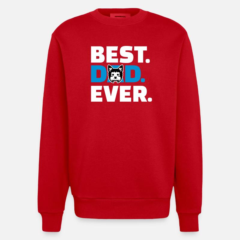 Yorkshire Terrier - Sweat bio épais oversize fabriqué en UE - rouge