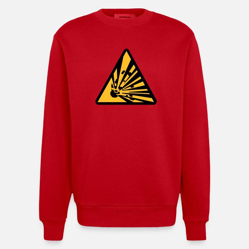 exploding - Heavyweight Oversized Organic Crew Neck Made in EU - red