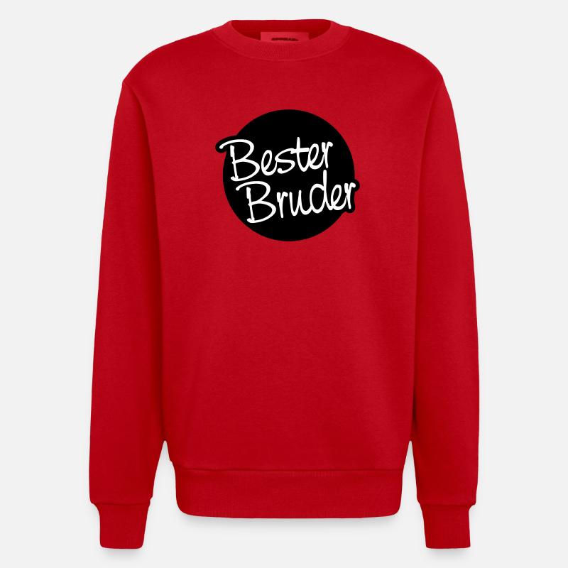 Bester Bruder - Heavyweight Oversized Organic Crew Neck Made in EU - Rot