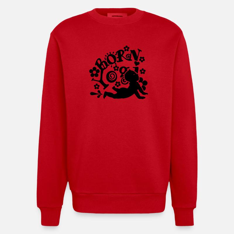 Born Yogi Baby (1c) - Sweat bio épais oversize fabriqué en UE - rouge