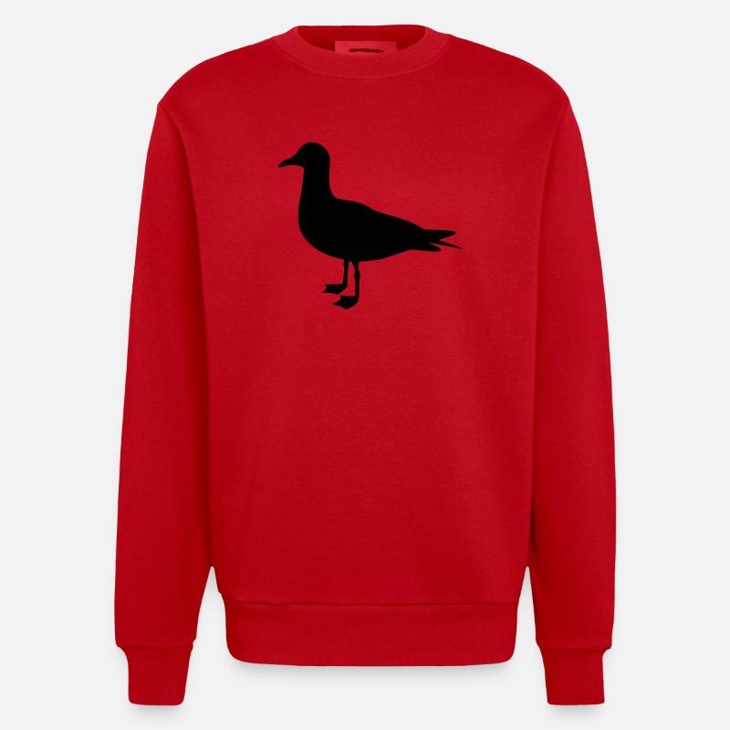 Seagull - Heavyweight Oversized Organic Crew Neck Made in EU - red