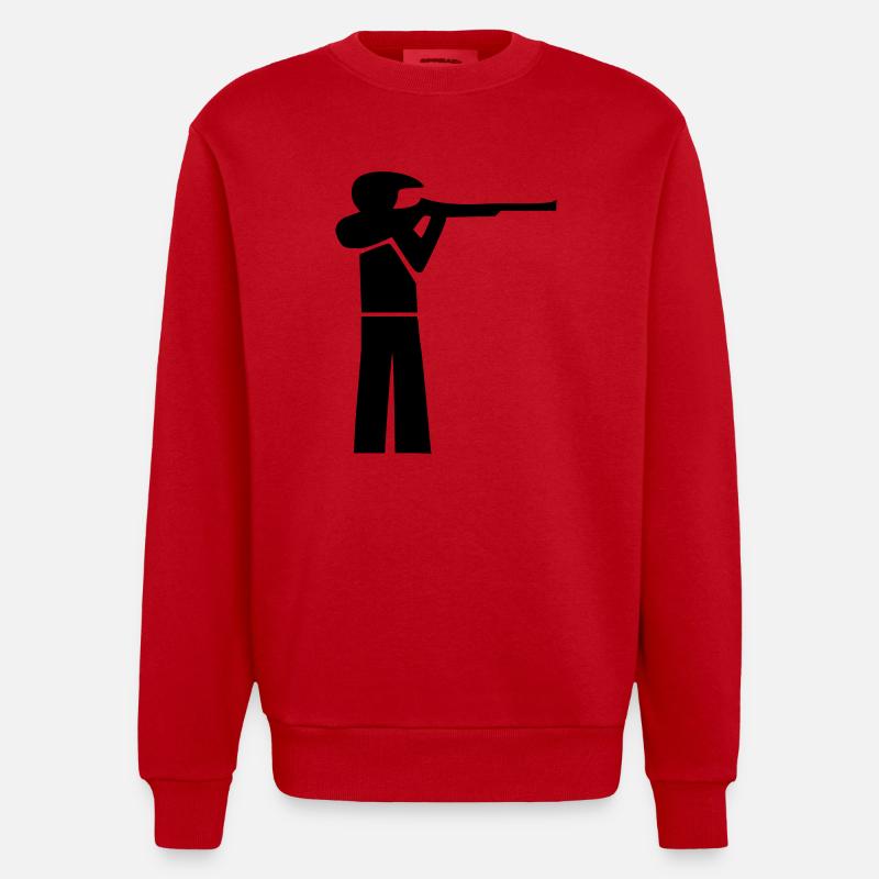 Schütze mit Cappy - Heavyweight Oversized Organic Crew Neck Made in EU - Rot