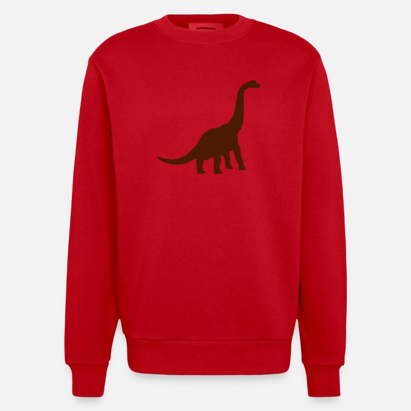 brachiosaurus - Sweat bio épais oversize fabriqué en UE - rouge