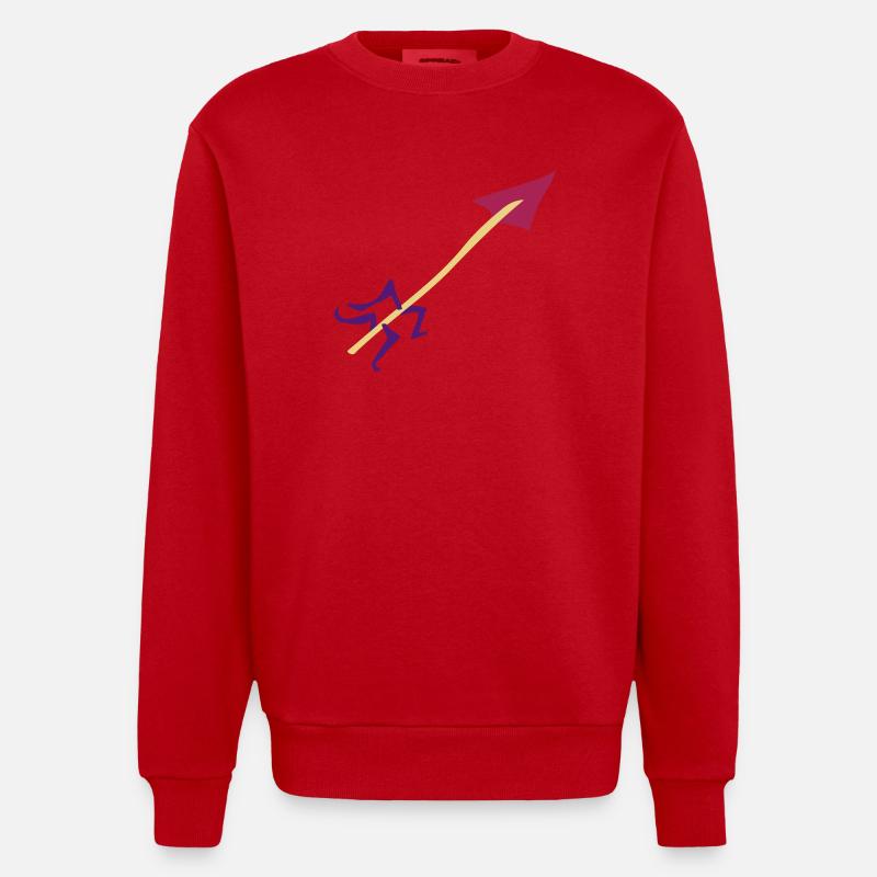 Symbole – Flèche - Sweat bio épais oversize fabriqué en UE - rouge
