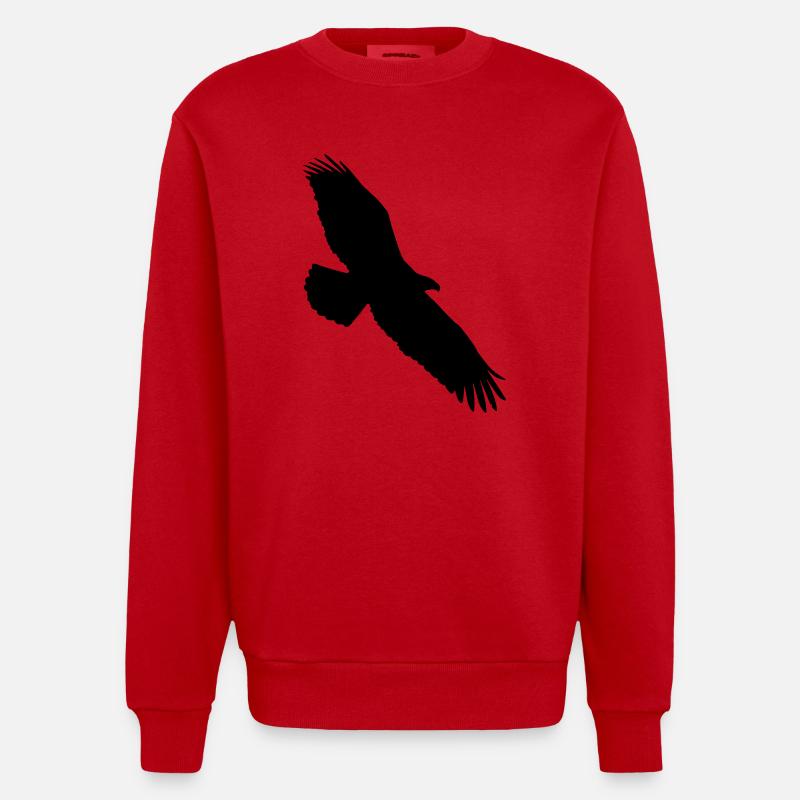aigle planant dans le ciel - Sweat bio épais oversize fabriqué en UE - rouge