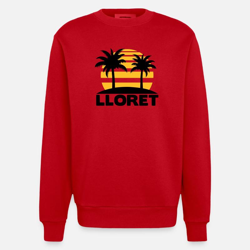 Lloret de Mar - Sweat bio épais oversize fabriqué en UE - rouge