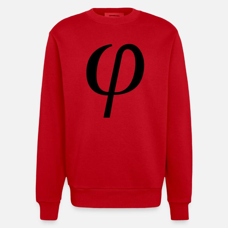 phi - Heavyweight Oversized Organic Crew Neck Made in EU - red
