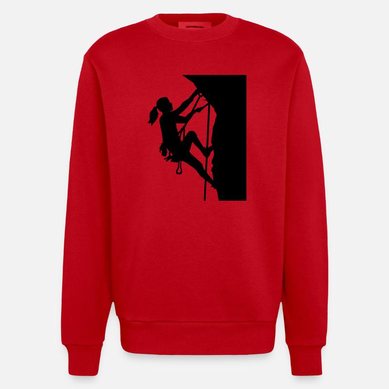 Klettern - Heavyweight Oversized Organic Crew Neck Made in EU - Rot