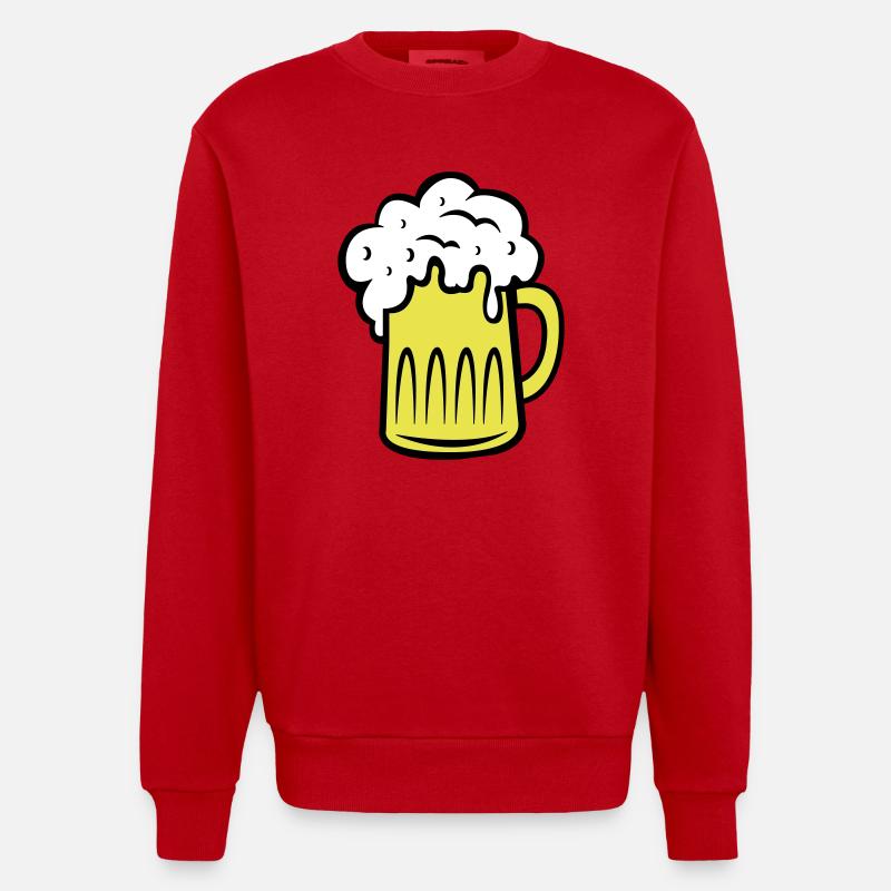 bier 002 - Heavyweight Oversized Organic Crew Neck Made in EU - Rot