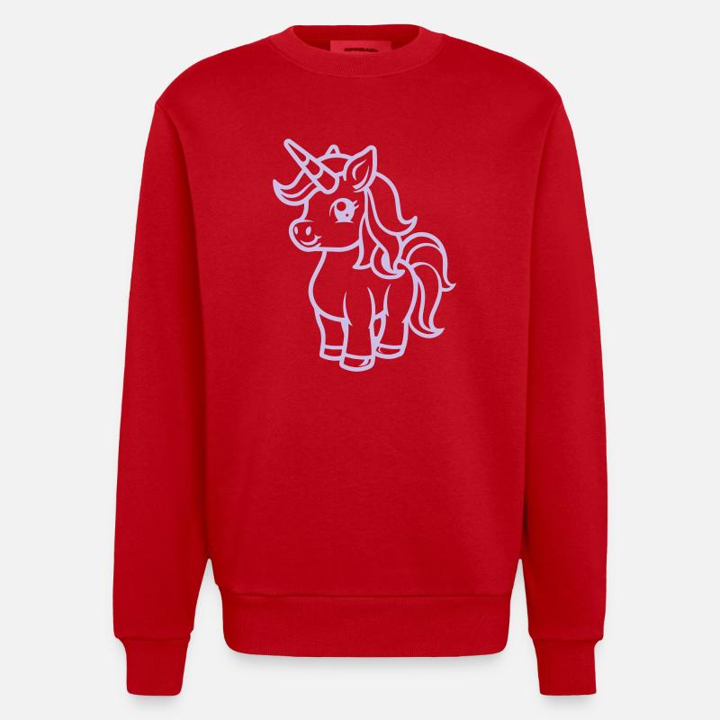 licorne - Sweat bio épais oversize fabriqué en UE - rouge