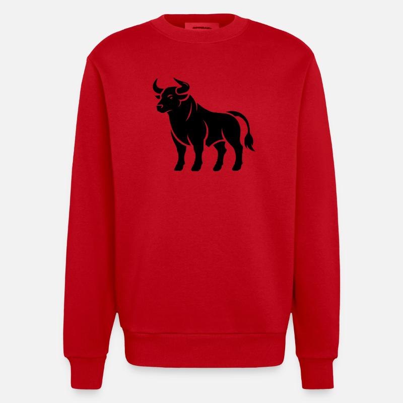 Stier - Heavyweight Oversized Organic Crew Neck Made in EU - Rot
