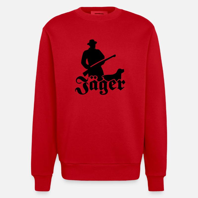 Jäger - Heavyweight Oversized Organic Crew Neck Made in EU - Rot