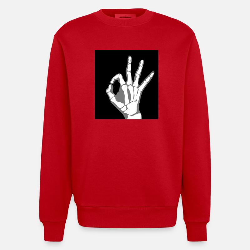 Okay X-Ray (Vector) - Heavyweight Oversized Organic Crew Neck Made in EU - Rot