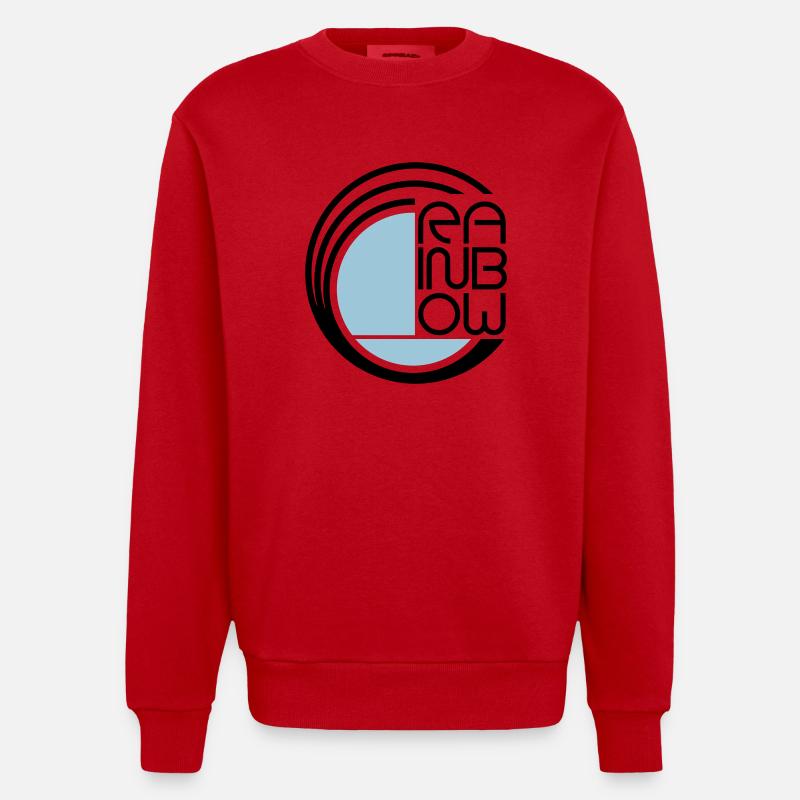 Rainbow Logo symbol - Heavyweight Oversized Organic Crew Neck Made in EU - Rot