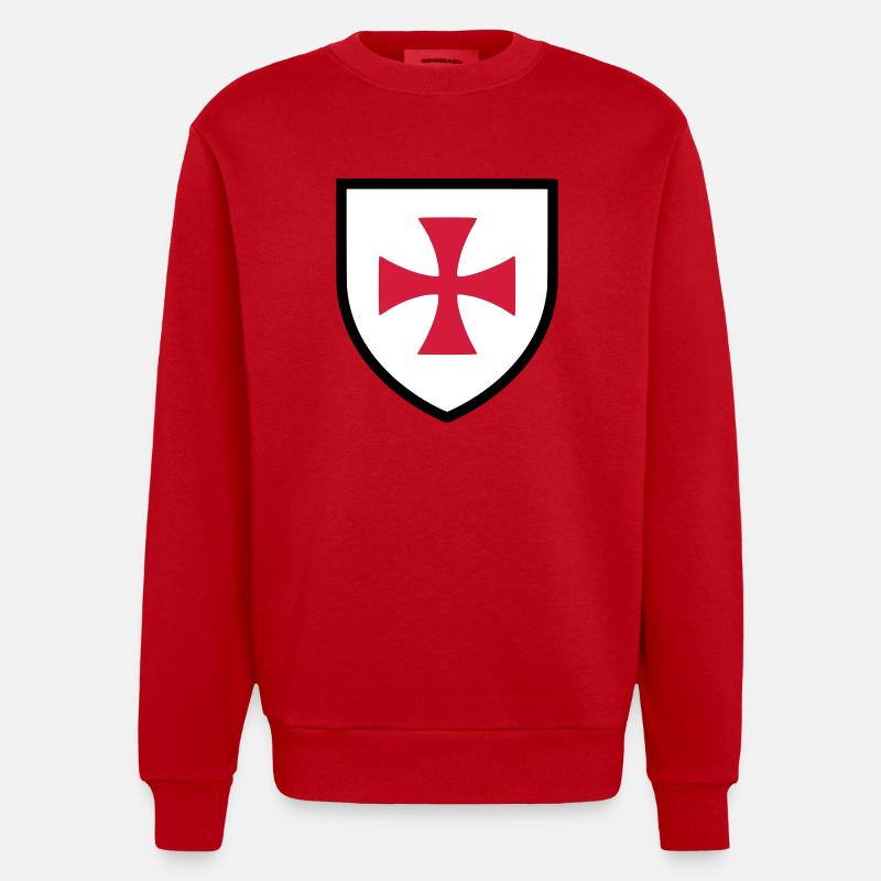 Blason croix de Malte (K) - Sweat bio épais oversize fabriqué en UE - rouge