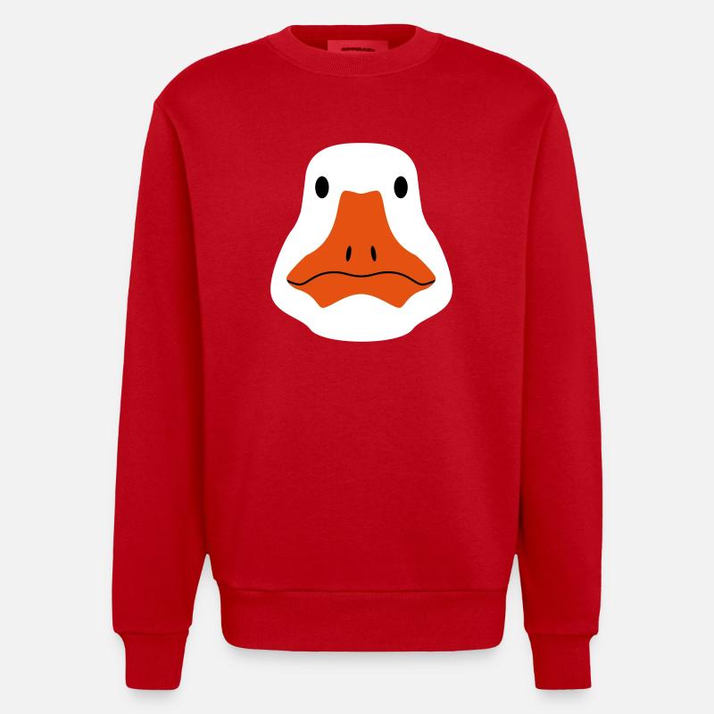 Gans / stilisiert - Heavyweight Oversized Organic Crew Neck Made in EU - Rot