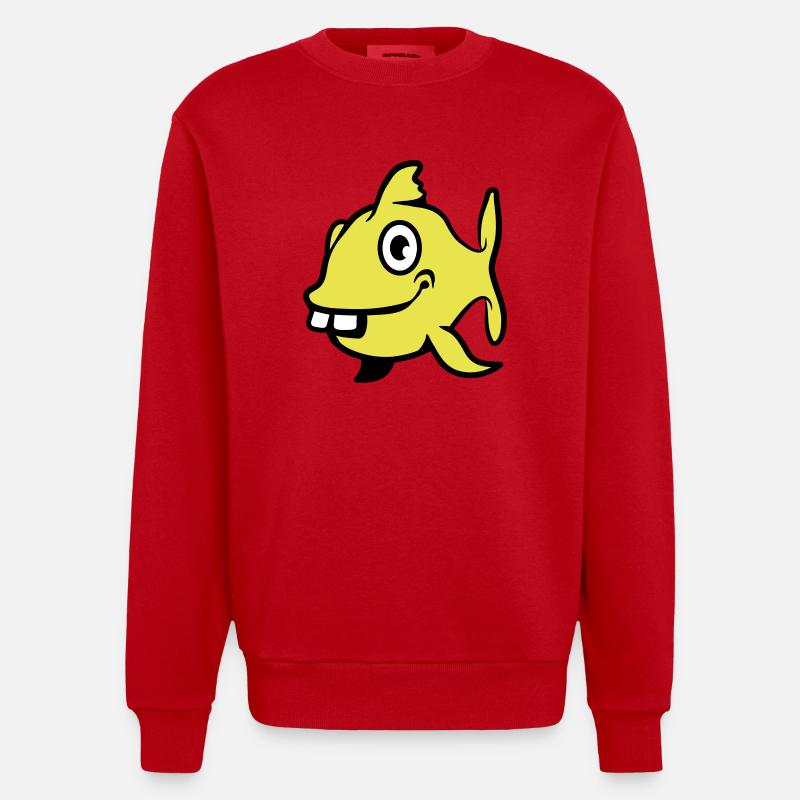 poisson stupide - Sweat bio épais oversize fabriqué en UE - rouge