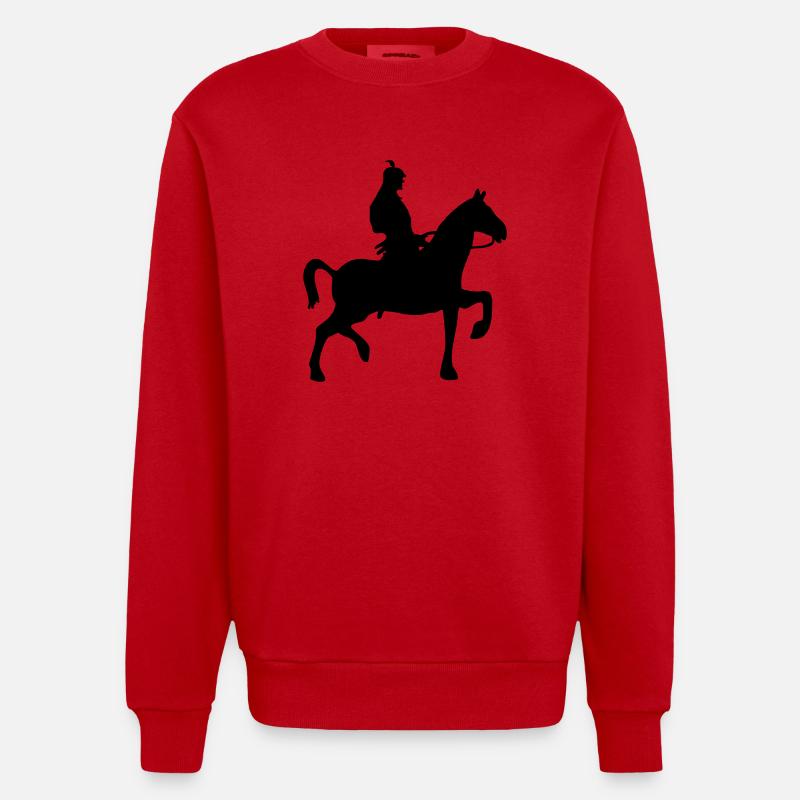 samurai reiter - Heavyweight Oversized Organic Crew Neck Made in EU - Rot