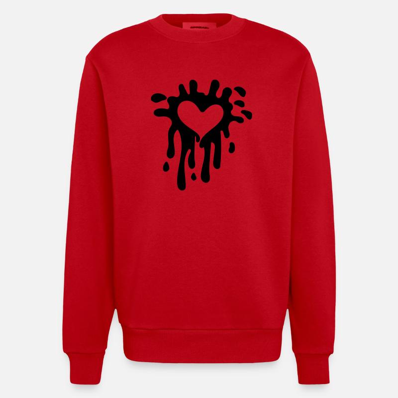 Herz - Heavyweight Oversized Organic Crew Neck Made in EU - Rot
