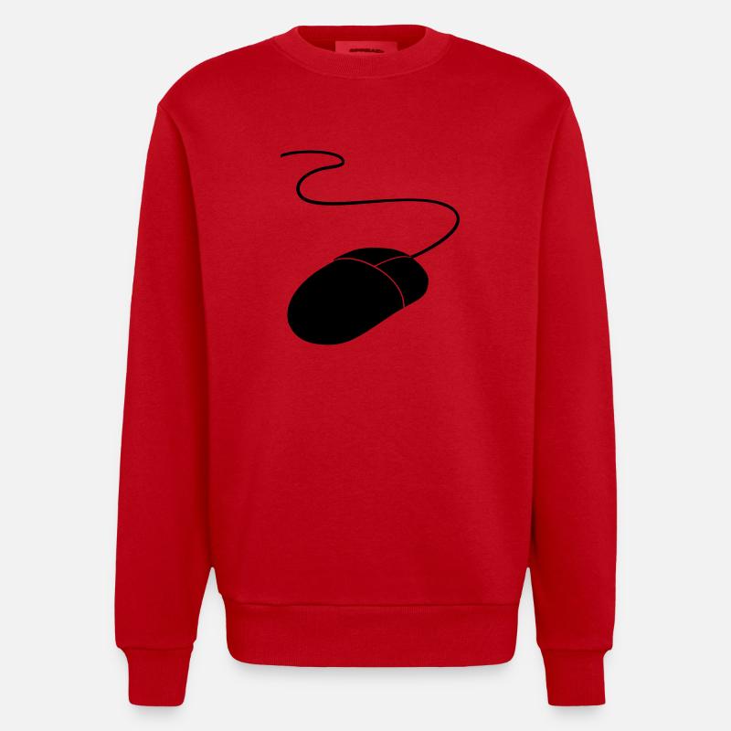 computermaus - Heavyweight Oversized Organic Crew Neck Made in EU - Rot