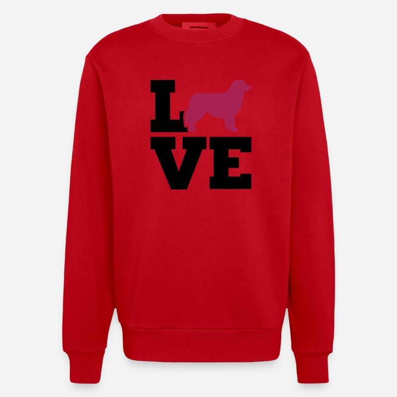 Australian shepherd - Sweat bio épais oversize fabriqué en UE - rouge