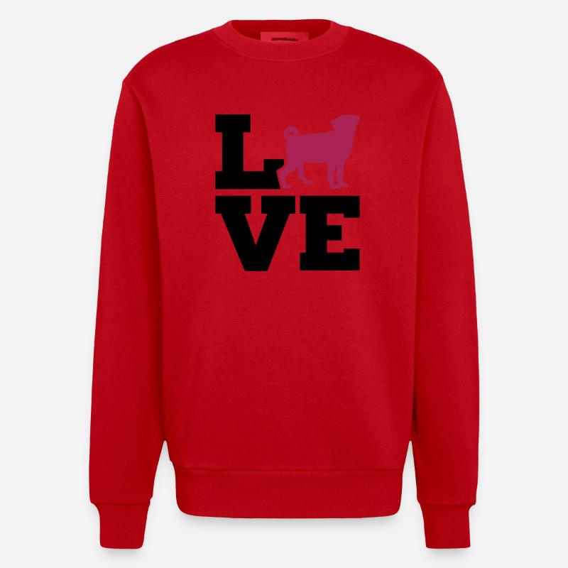 Mops - Heavyweight Oversized Organic Crew Neck Made in EU - Rot
