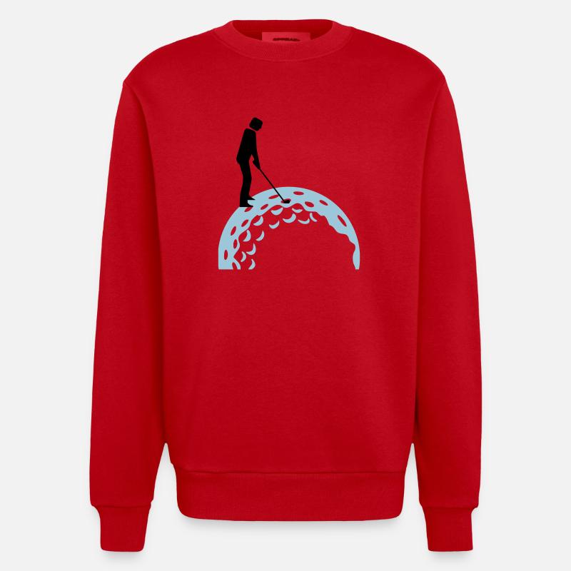 golfing (2c) - Sweat bio épais oversize fabriqué en UE - rouge