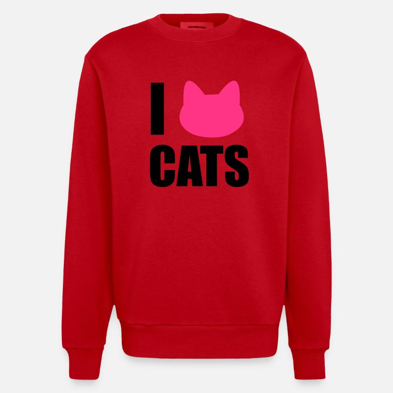 katze - Heavyweight Oversized Organic Crew Neck Made in EU - Rot