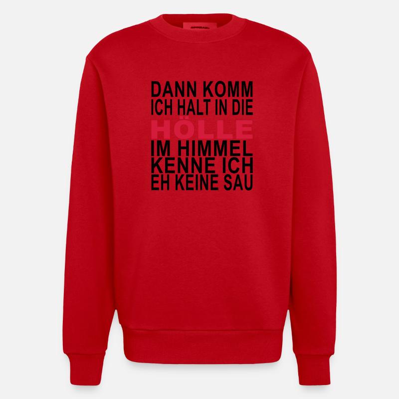Hölle - Heavyweight Oversized Organic Crew Neck Made in EU - Rot