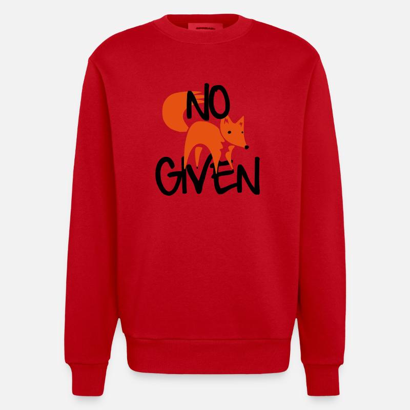 No Fox Given - Heavyweight Oversized Organic Crew Neck Made in EU - Rot